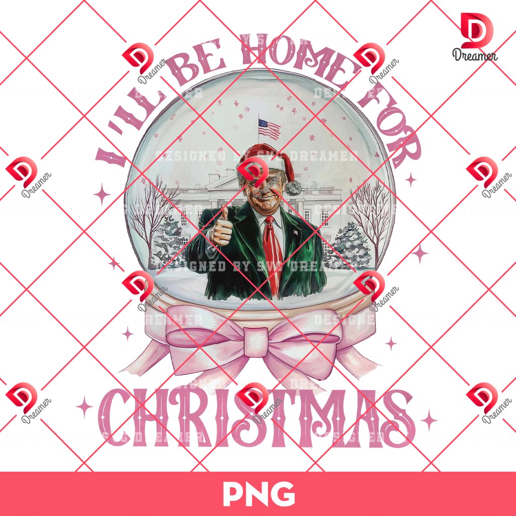 Trump I'll Be Home for Christmas PNG, Humorous Trump Christmas T-Shirt Design PNG 1 Trump I'll Be Home for Christmas PNG, Humorous Trump Christmas T-Shirt Design PNG