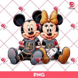 Vegas Golden Knights Mickey And Minnie PNG, Disney Friends NHL Sport PNG