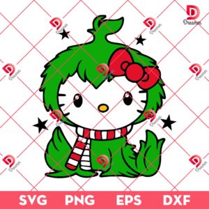 Baby Grinch Hello Kitty Christmas SVG PNG, Kitty Grinchmas SVG PNG EPS DXF