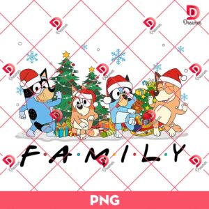 Bluey Christmas Family PNG, Christmas Family Matching PNG