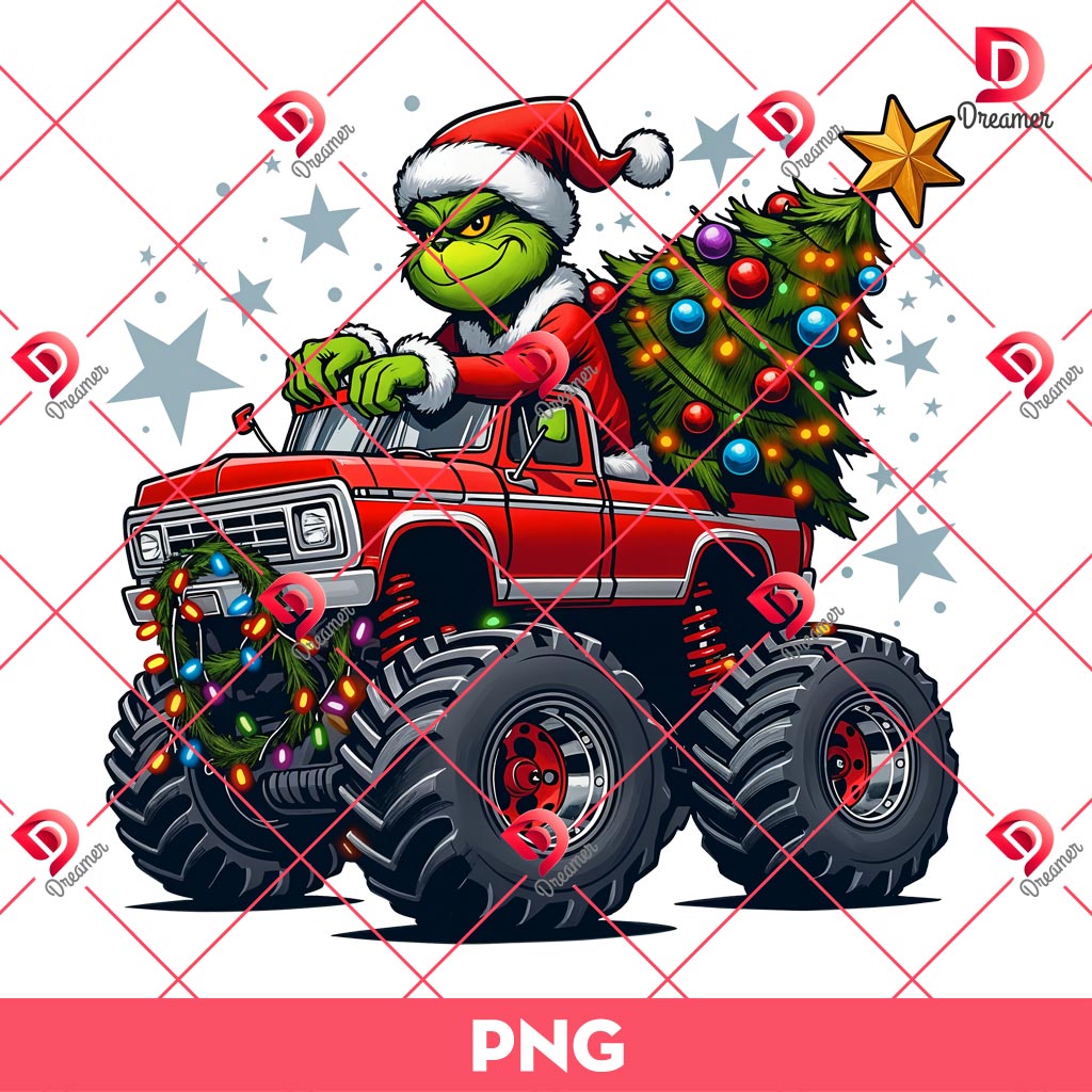 Christmas Grinch Drives Monter Truck PNG, Grinch And Christmas Tree PNG 1 Christmas Grinch Drives Monter Truck PNG, Grinch And Christmas Tree PNG