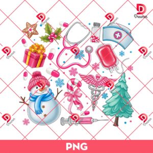 Christmas nurse PNG, Nurse Coquette Christmas PNG, Christmas Medical Assistant PNG
