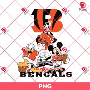 Cincinnati Bengals Disney Friends PNG, NFL Football Mickey Mouse And Friends PNG