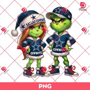 Couple Grinch Dallas Cowboys PNG, Grinchmas Dallas Cowboys NFL Football PNG
