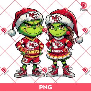 Couple Grinch Kansas City Chiefs PNG, NFL Football KC Chiefs Grinchmas PNG