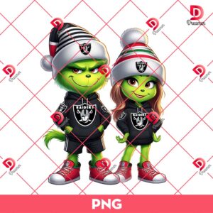 Couple Grinch Las Vegas Raiders PNG, Grinchmas LV Raiders NFL Football PNG