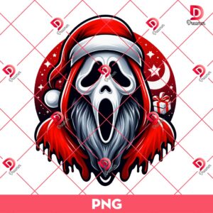 Ghostface Santa Claus PNG, Horror Characters Christmas PNG