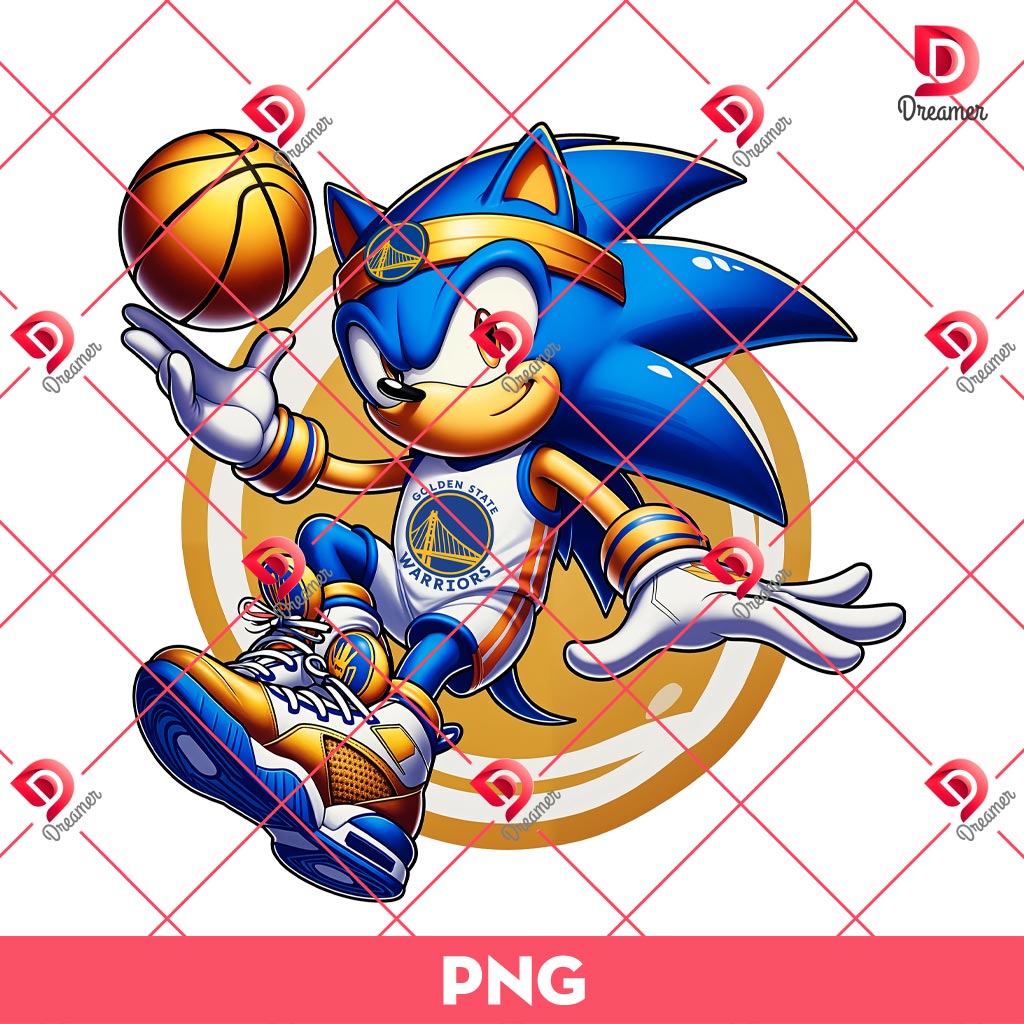 Golden State Warriors Sonic Player PNG, NBA Basketball Sonic PNG 1 Golden State Warriors Sonic Player PNG, NBA Basketball Sonic PNG