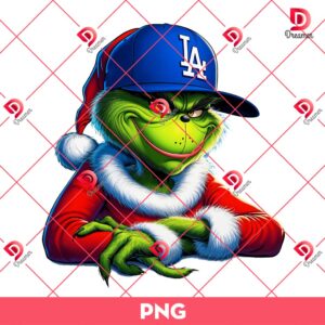 Grinch Christmas LA Dodgers PNG, Grinchmas Baseball Dodgers PNG