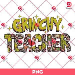Grincy Teacher Leopard PNG, Teacher Christmas PNG