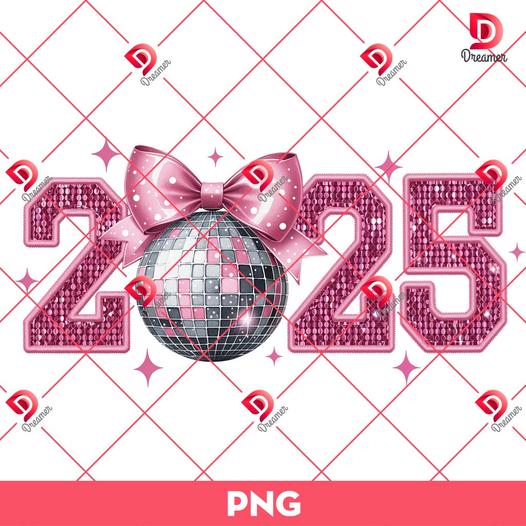 Happy New Year 2025 PNG, Glitter Disco Ball PNG 1 Happy New Year 2025 PNG, Glitter Disco Ball PNG