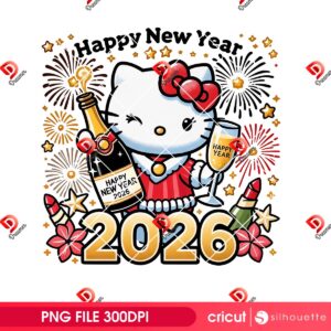 Hello Kitty Happy New Year 2026 PNG