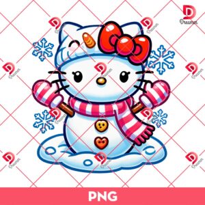 Hello Kitty Snow Man PNG, Christmas Hello Kitty PNG