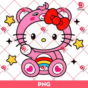 Hello Kitty x Care Bear PNG, Hello Kitty Wearing Care Bear Outfits PNG