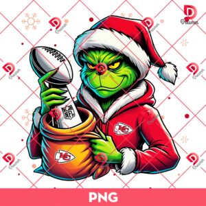 Kansas City Chiefs Christmas PNG, Football Grinch Christmas PNG