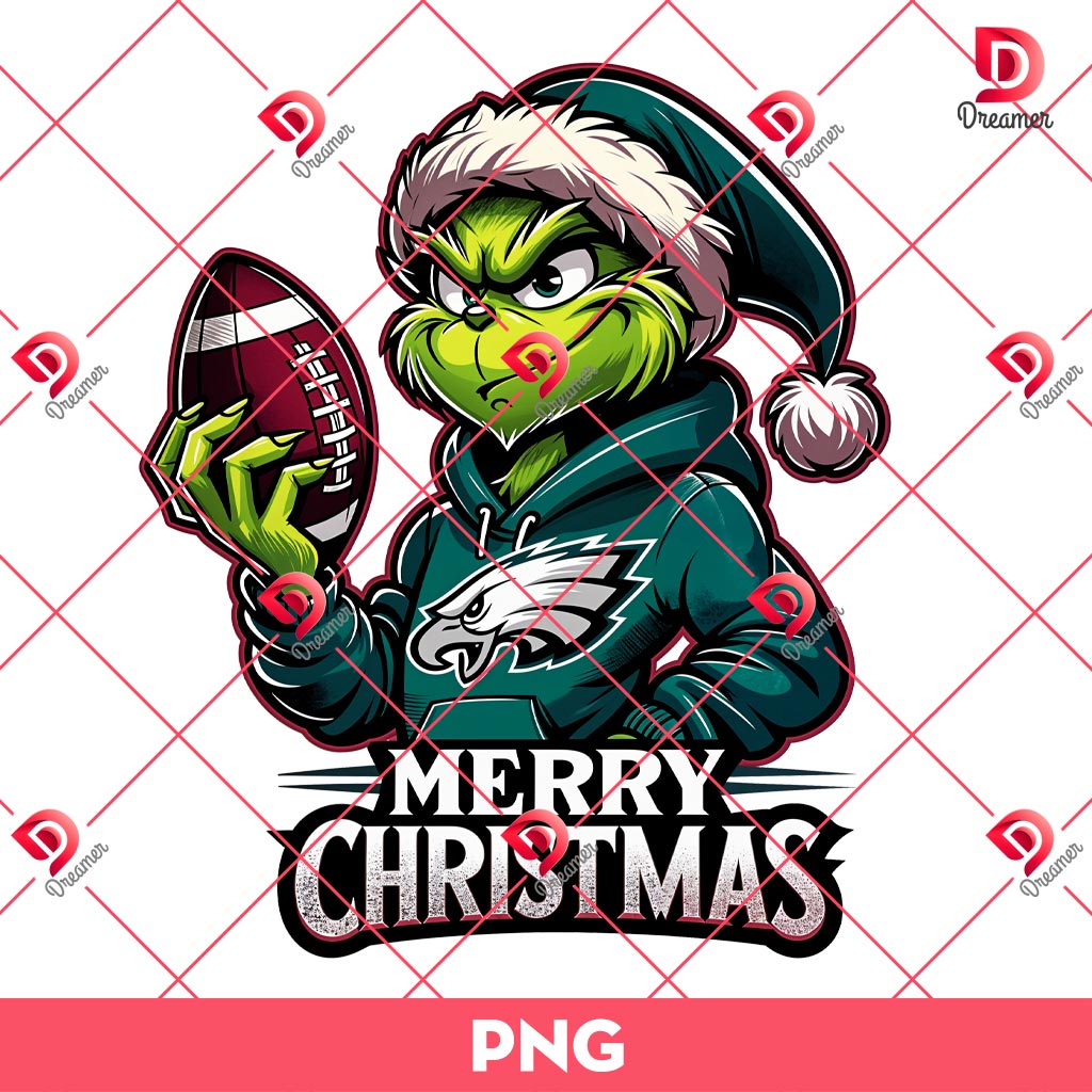 Bundle Philadelphia Eagles PNG Design, NFL Eagles Football Characters PNG Bundle 102 Merry Christmas Grinch Philadelphia Eagles PNG, Grinchmas NFL Football PNG