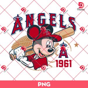Mickey Mouse Los Angeles Angels Baseball PNG, Disney Mouse Angels MLB PNG
