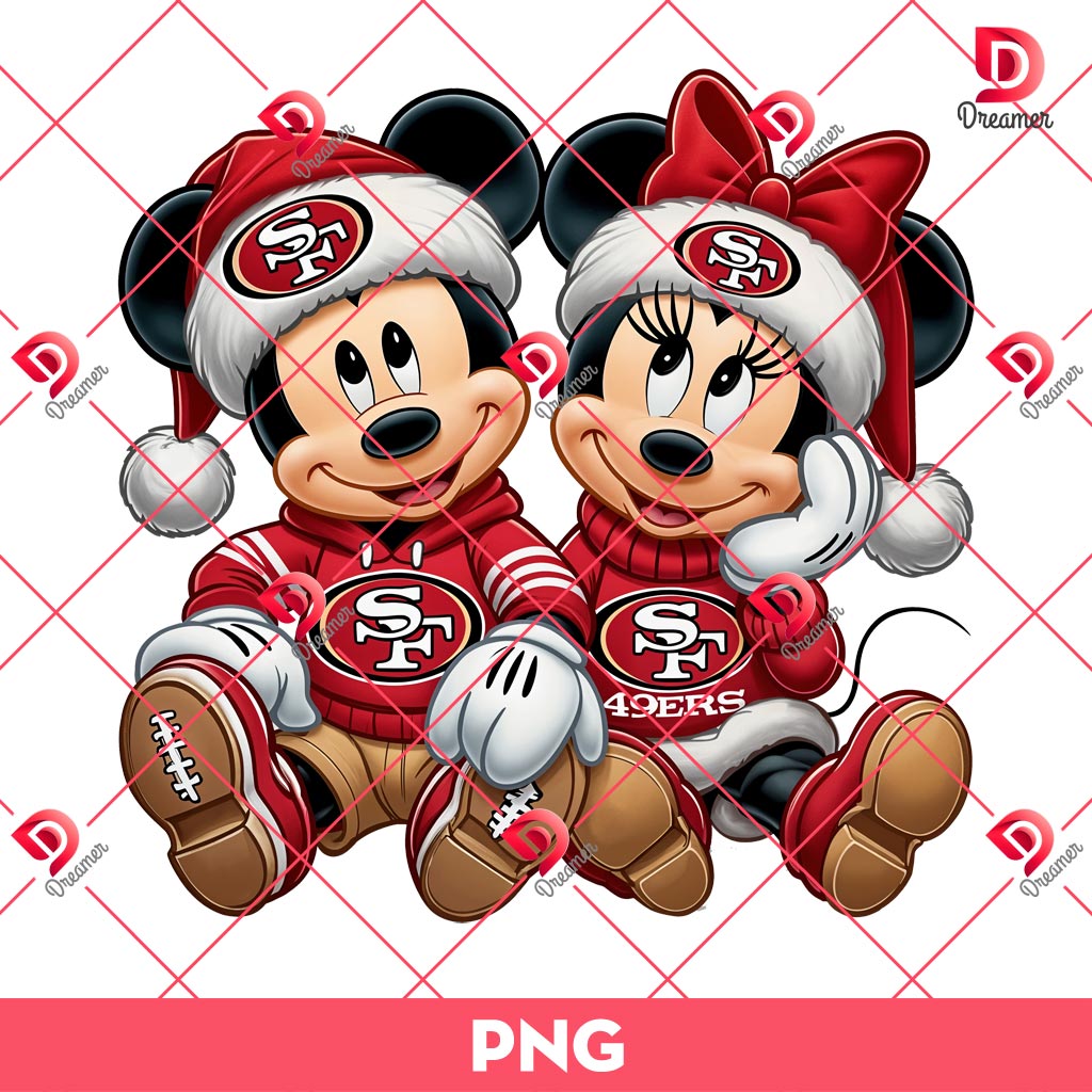 Minnie Mickey Christmas San Francisco 49ers PNG, Merry Christmas Disney NFL Football PNG 1 Minnie Mickey Christmas San Francisco 49ers PNG, Merry Christmas Disney NFL Football PNG
