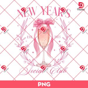 New Year's Social Club PNG, Happy New Year 2025 PNG