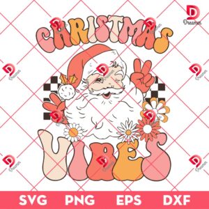 Retro Christmas Vibes SVG PNG, Vintage Santa Claus Christmas SVG PNG