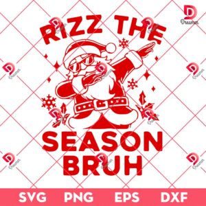 Rizz The Season Bruh SVG PNG, Funny Christmas Rizzmas Santa PNG SVG