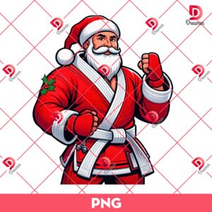 Santa Claus Wearing Jiu Jitsu Outfits PNG, Christmas Santa Sport PNG