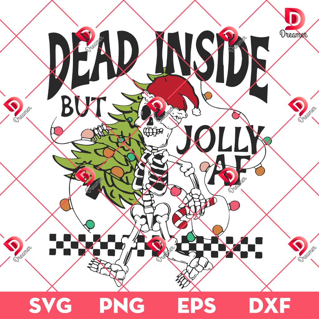 Skeleton Christmas SVG PNG, Dead Inside But Jolly AF Skeleton Funny Christmas Tree SVG PNG 2 Skeleton Christmas SVG PNG, Dead Inside But Jolly AF Skeleton Funny Christmas Tree SVG PNG