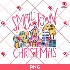 Small Town Christmas Coquette PNG, Pink Christmas PNG