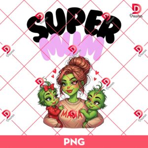 Super Mama Grinch PNG, Grinch Super Mom PNG