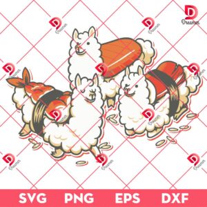 Alpaca Sushi Niguiri SVG PNG EPS DXF
