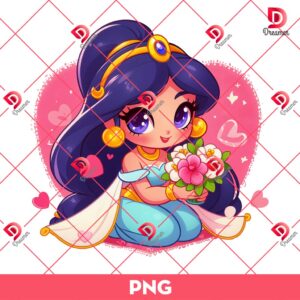 Baby Jasmine Valentines Day PNG, Cute Disney Princess Valentine PNG