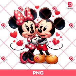 Baby Mickey Minnie Mouse Valentine PNG, Cute Valentines Day Disney Friends PNG