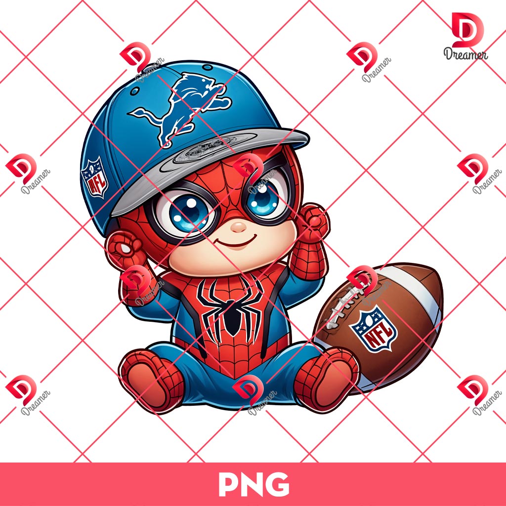 Baby Spidey Detroit Lions Football PNG, NFL Detroit Lions Baby Superhero PNG 1 Baby Spidey Detroit Lions Football PNG, NFL Detroit Lions Baby Superhero PNG