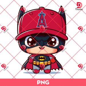 Batman Los Angeles Angels PNG, Cute Batman MLB Baseball Angels PNG