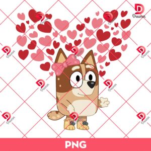 Bingo Hearts PNG, Bluey Cartoon Valentines Day PNG