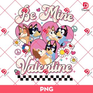 Bluey Bingo Be Mine Valentine PNG, Bluey Valentines Day PNG