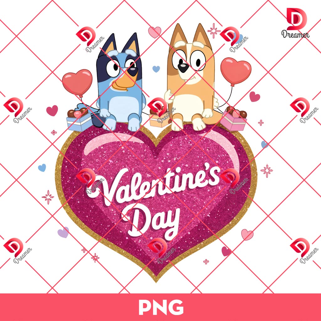 Bluey Happy Valentines Day PNG, Bluey Bingo Heart PNG 1 Bluey Happy Valentines Day PNG, Bluey Bingo Heart PNG