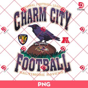 Charm City Vintage Baltimore Ravens Football Png