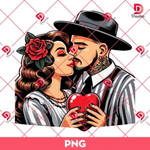 Couple Chicano Valentines PNG