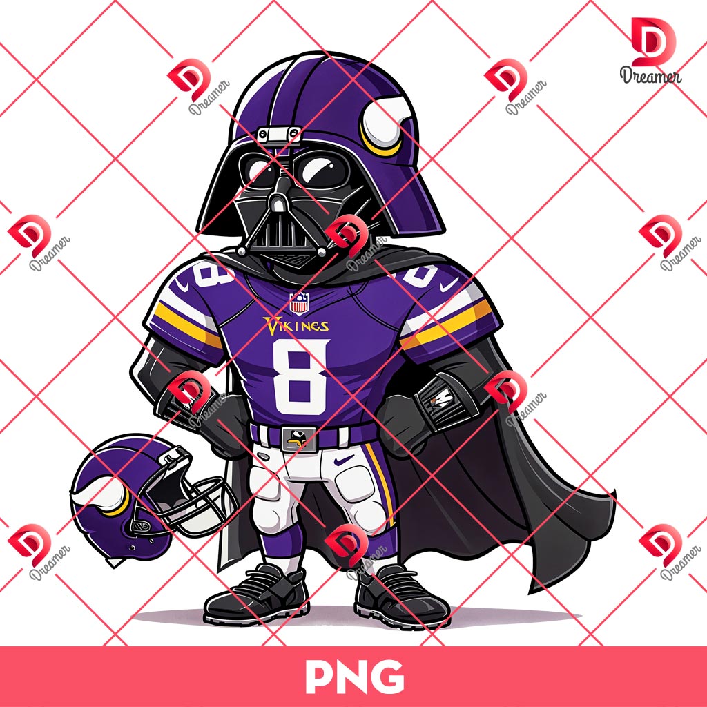 Bundle Minnesota Vikings NFL PNG, Football Vikings Cartoon Characters Bundle PNG 13 Darth Vader Minniesota Vikings PNG, Star Wars Character NFL Football Vikings Player PNG