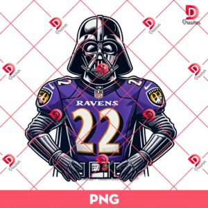 Darth Vader Wearing Baltimore Ravens Uniforms PNG, Star Wars Character NFL Football Ravens PNG
