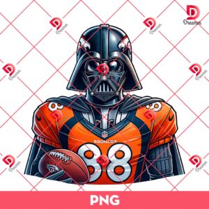 Darth Vader Wearing Broncos Uniforms PNG, Star Wars Character NFL Football Denver Broncos PNG