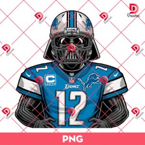 Darth Vader Wearing Detroit Lions Uniforms PNG, Star Wars Character NFL Football PNG