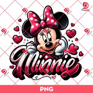 Disney Minnie Mouse Heart PNG, Minnie Valentines Day PNG, Disney Minnie Love PNG