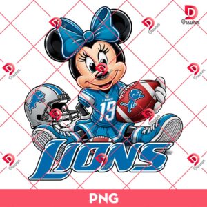 Disney Minnie Mouse NFL Football PNG, Detroit Lions Minnie Mouse PNG, Disney Friends Sport NFL PNG