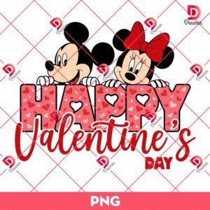 Disney Mouse Happy Valentines Day 2025 PNG, Mickey Minnie Valentine PNG