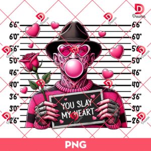 Freddy You Slay My Heart Valentine PNG, Horror Killers Valentines Day PNG