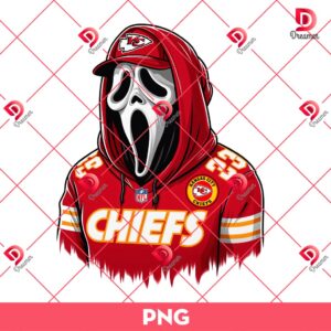 Ghostface KC Chiefs PNG, Horror Character Ghostface Scream Kansas City Chiefs PNG, Horror Ghostface NFL Football Player PNG