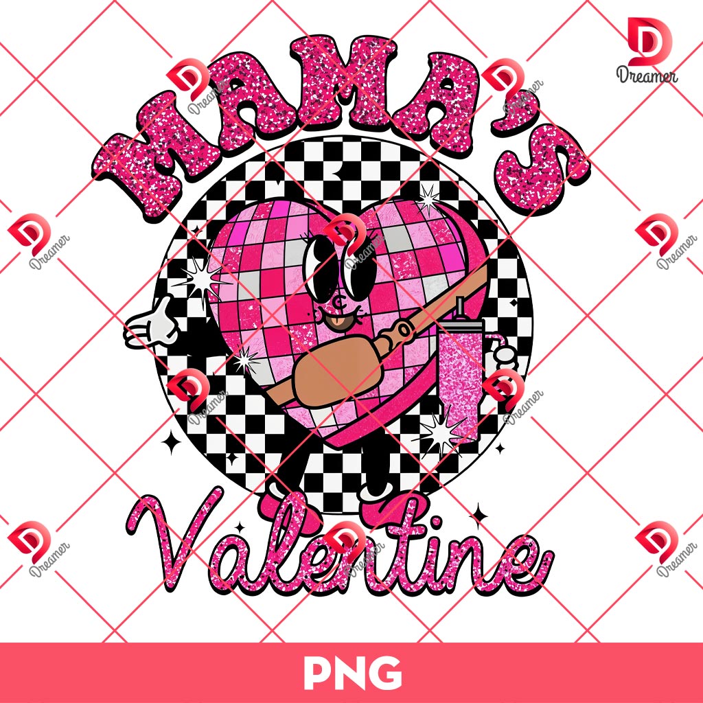 Glitter Mamas Candy Heart Checkered Valentine PNG 1 Glitter Mamas Candy Heart Checkered Valentine PNG
