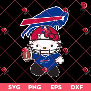 Hello Kitty Buffalo Bills Player SVG PNG EPS DXF, Kitty Football NFL SVG PNG